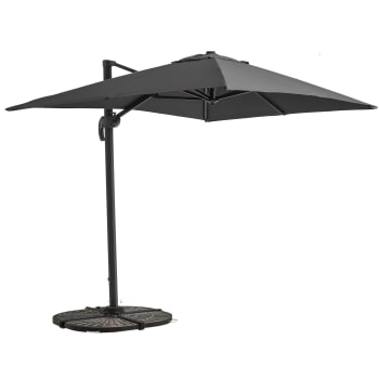 OMBRELLONE BRACCIO CON LED IN ALLUMINIO 3X3 ANTRACITE - INES - 300a