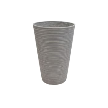 Vaso in resina da esterno e interno doppiofondo bianco 39x39x85H cm