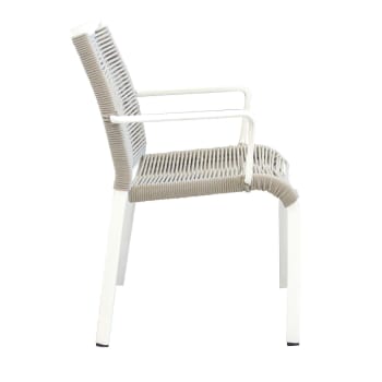 Happy Garden Set di 8 sedie in Alluminio Bianco - textilene Grigio