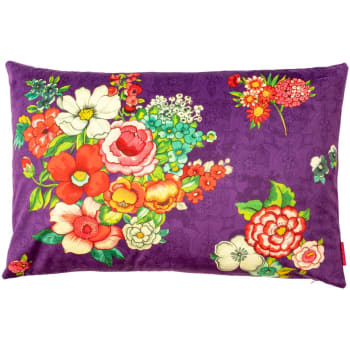 Kissenbezug aus Samt Floraler Druck Violett 40x60