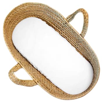 Jeanne - Drap housse couffin ovale en gaze de coton  70 x 30cm