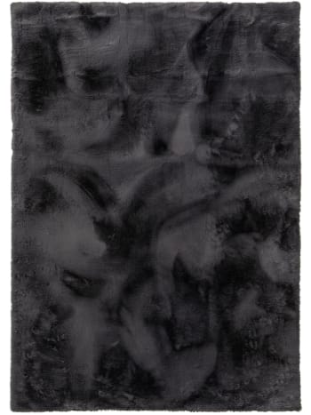 DAVE - Tapis de fourrure anthracite 120x170