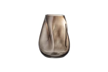 Ingolf - Jarrón de cristal marrón h26cm