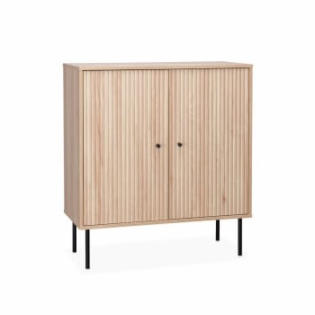 Credenza in legno, 115cm, Marrone naturale