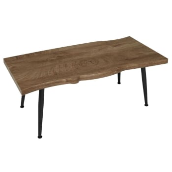 Forest - Table basse en métal et mdf effet bois brut marron