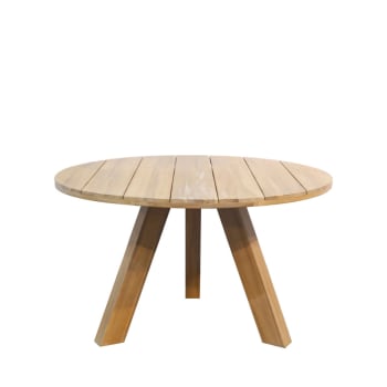 ABBY - Table à manger de jardin en bois d'acacia D129cm bois clair