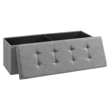 Coffre de rangement avec 2 compartiments intérieur - L110 cm - Gris