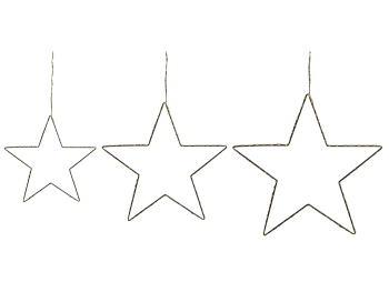 Kunnari - Lot de 3 étoiles décoratives argenté