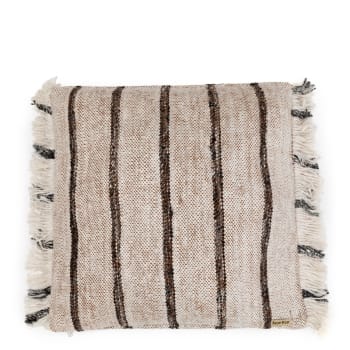 2025_summer - Coussin en coton blanc noir 60x60