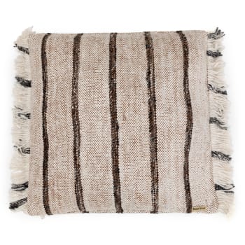 Fodera Per Cuscino In Cotone Beige 20x60 Cm – Sfoderabile Con Lacci Per Yoga, Meditazione E Arredamento