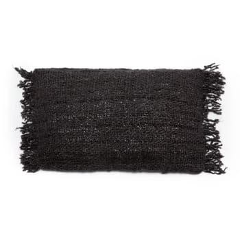 COWRIE - Cuscino di cotone nero 30x50