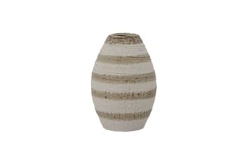 Charlen - Vase en grès beige H17cm