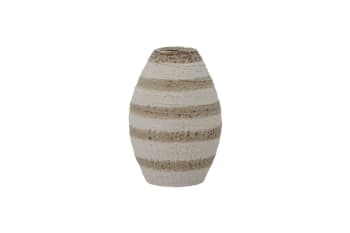 Charlen - Vase aus Steingut H17cm, beige