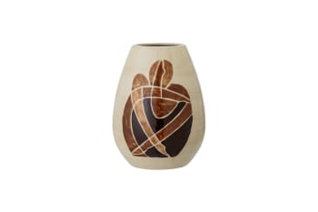 Jona - Vase en grès brun H18cm
