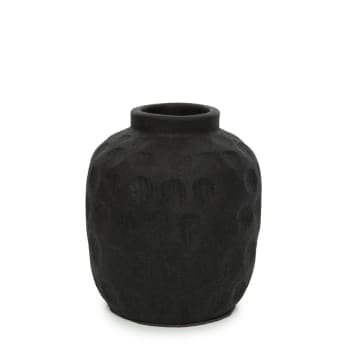 TRENDY - Vase en terre cuite noire H18