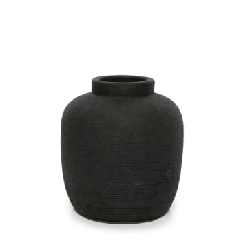 PEAKY - Vase en terre cuite noire H18