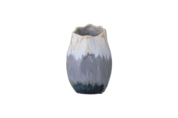 Jace - Vase à décorer en céramique bleu H24cm