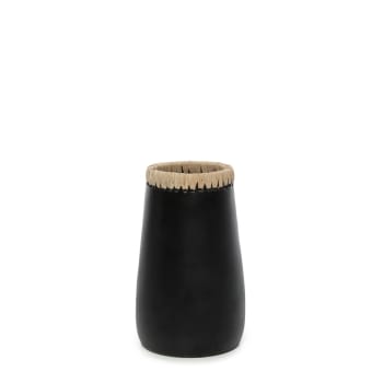 SNEAKY - Vase en terre cuite noir naturel H22