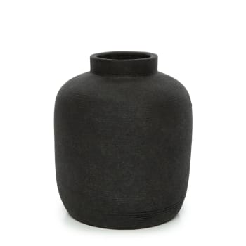 PEAKY - Vase en terre cuite noire H22