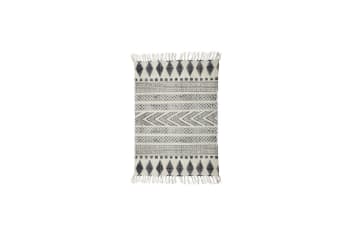 Block - Tapis à motifs en tissu gris & noir 60x90cm