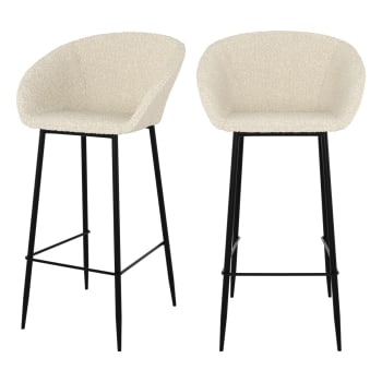 Sgabello da bar in legno massello da 65/75 cm, sedia da bar con schienale alto, sgabelli da isola industriali facili da montare con poggiapiedi quadrato, cucina/bistrot (dimensioni: 75 cm/29,5