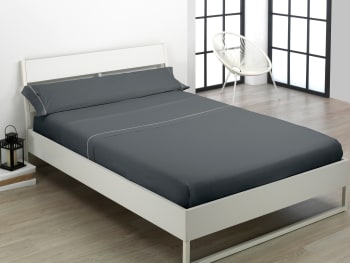 Estructura de cama box spring tela gris claro 180x200 cm - Conforama