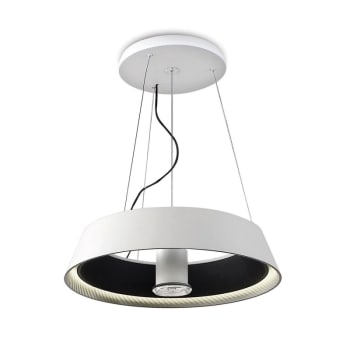 RINGOFIRE - Suspension circulaire LED en métal blanc et noir 60cm