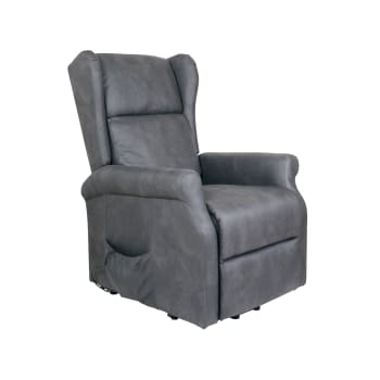 BERGERE ARLETTE - Poltrona relax reclinabile e massaggiante in econabuk grigio