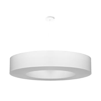 Saturno - Lámpara de araña blanco tela, pvc, acero  alt. 112 cm