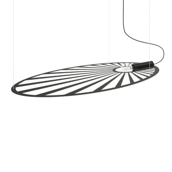 Lehdet - Lámpara colgante negro acero  alt. 150 cm