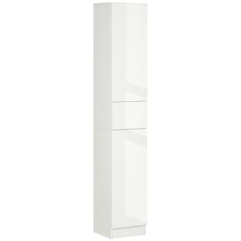 Columna De Baño Armario De Baño GOPLUS Blanco - 40x30x70 Cm, De MDF, Con Puerta Y Estantes Ajustables, Mueble Independiente Para Almacenaje Armario Baño MDF Blanco GOPLUS