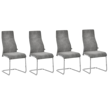 Set de 4 sillas de comedor 45 x 61 x 98 cm color gris