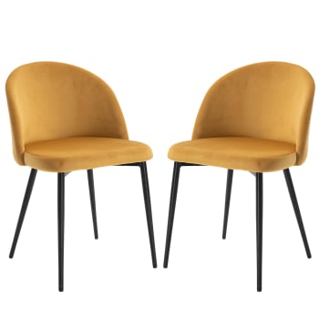 Set 2 sillas de comedor 49 x 50 x 77 cm color marrón