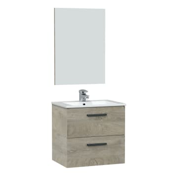 Mueble baño adam 2p2c 80cm blanco br con espejo, sin lavabo
