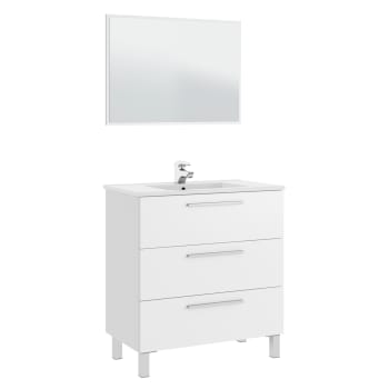 ALISE - Mueble de baño 3 cajones con espejo, sin lavabo, 80 cm