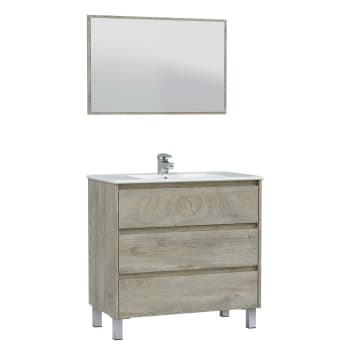 Mueble baño adam 2p2c 80cm blanco br con espejo, sin lavabo - Topambientes  2023