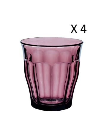 Le picardie® - 4er Set - Wassergläser 25 cl aus robustem, Lila  gehärtetem Glas