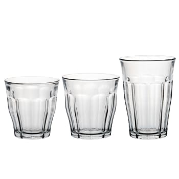 Le picardie® - 18er Set Wassergläser 25, 31, 36 cl aus robustem, transparentem Glas