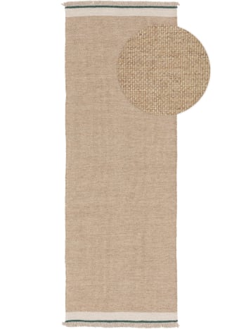 KARLA - Tapis de couloir en laine beige 70x200