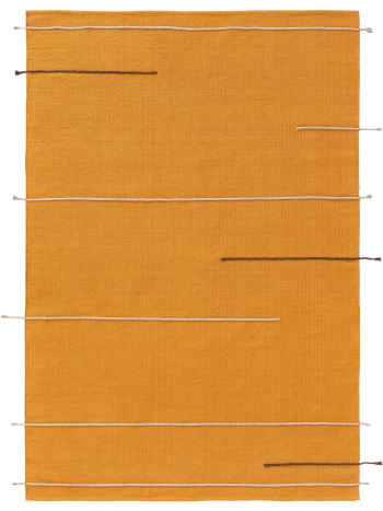 YASIN - Alfombra de algodón naranja 170x240