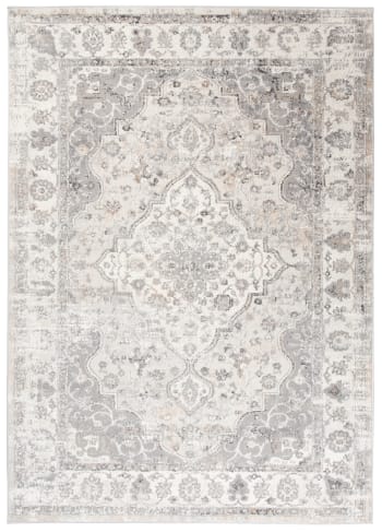 VALLEY - Tappeto da soggiorno classico crema grigio fiori 300x400
