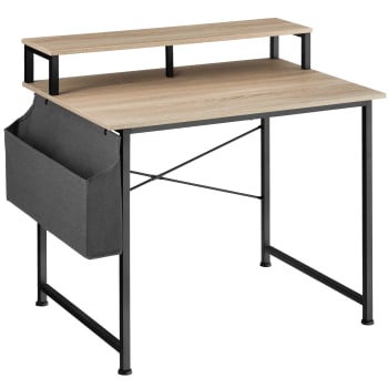 Mesa de escritorio con estante y bolsa de tela conglomerado madera ind