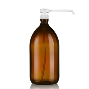 BURETTE - Flacon distributeur pompe doseuse en verre ambré 1L