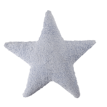 STAR - Cuscino stella in cotone blu 54x54