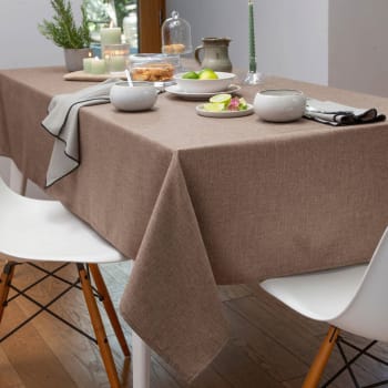 Bromenap - Lot de 3 serviettes de table 45x45 marron taupe en polyester