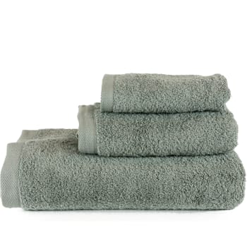 LISAS - Juego 3 toallas lisas 600 gr/m2 gris oscuro 100% algodón