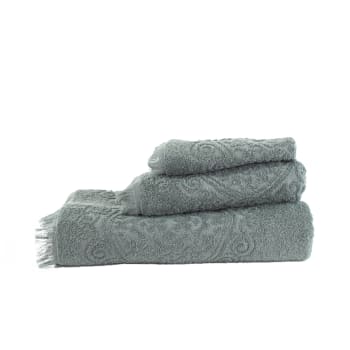 MEDALLÓN - Juego 3 toallas medallón 550 gr/m2 gris oscuro 100% algodón