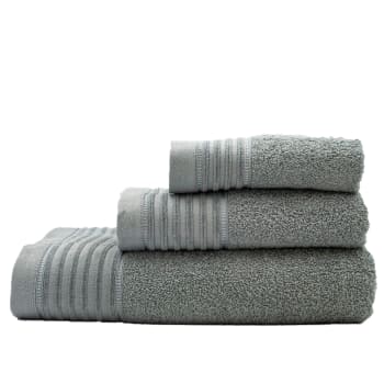 CHENIL - Juego 3 toallas chenil 500 gr/m2 gris oscuro 100% algodón