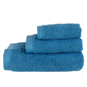 LISAS - Juego 3 toallas lisas 600 gr/m2 azul oscuro 100% algodón