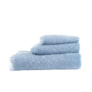 MEDALLÓN - Juego 3 toallas medallón 550 gr/m2 azul 100% algodón